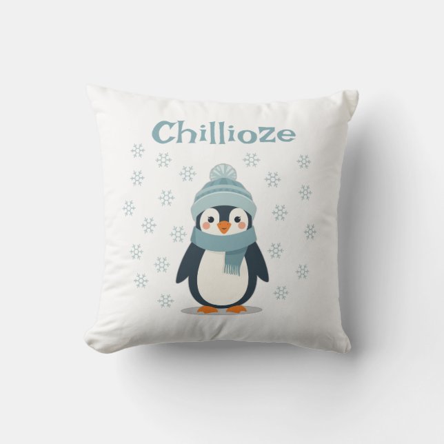 Kawaii Pinguïn Kussen – Chillioze Kussen (Voorkant)
