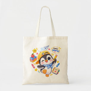Kawaii Pinguïn Laten we Leren Schooltas Tote Bag