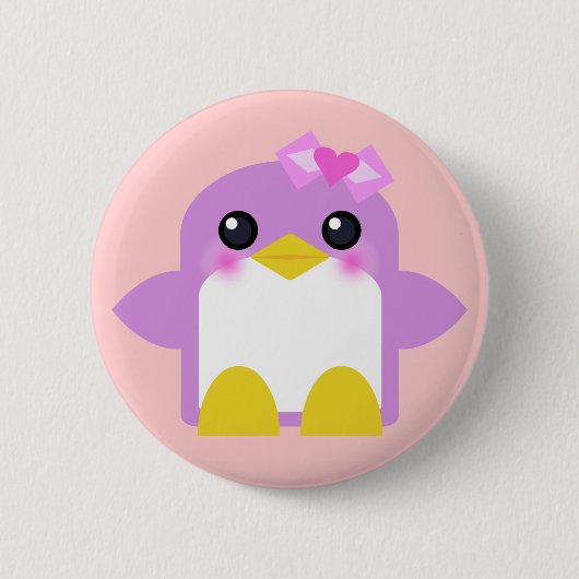 kawaii pinguïn meisje roze sweety tweety ronde button 5,7 cm (Voorkant)