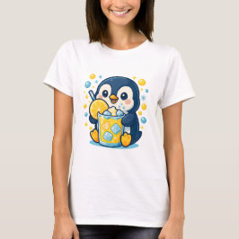 Kawaii Pinguïn met limonade – Schattigee zomerijs T-shirt
