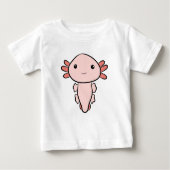 Kawaii Pink Axolotl Simple Baby T-Shirt (Voorkant)