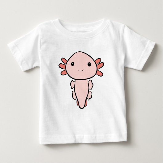 Kawaii Pink Axolotl Simple Baby T-Shirt (Voorkant)