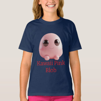 Kawaii Pink Blob — Cute 3D Character  T-shirt