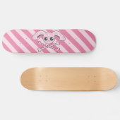 Kawaii Pink Bunny Skull Skateboard (Horizontaal)
