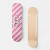 Kawaii Pink Bunny Skull Skateboard (Voorkant)