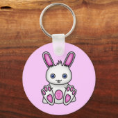 Kawaii Pink Bunny Sleutelhanger (Voorkant)