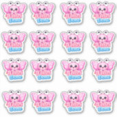 Kawaii Pink Butterfly Well Done Student Reward  Sticker (Voorkant)