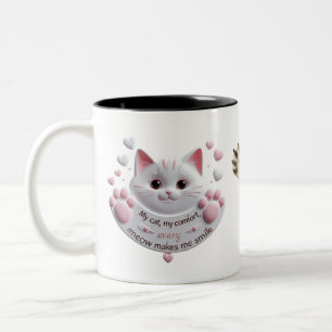 Kawaii Pink Cat Mok – Meow maakt me aan het lachen
