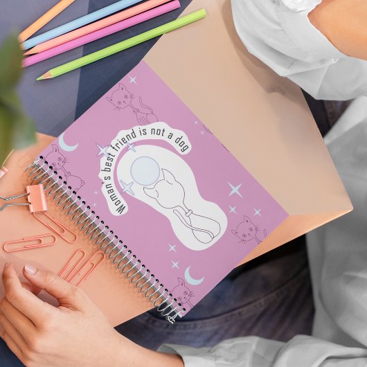Kawaii Pink Cat Moon Notitieboek van 8,5 inch