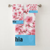 kawaii pink cherry blossoms bad handdoek (Insitu)