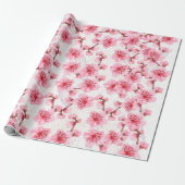 kawaii pink cherry blossoms cadeaupapier (Uitgerold)