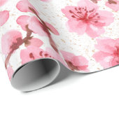 kawaii pink cherry blossoms cadeaupapier (Rol Hoek)