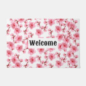 kawaii pink cherry blossoms deurmat (Voorkant)