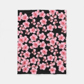 kawaii pink cherry blossoms fleece deken (Voorkant)