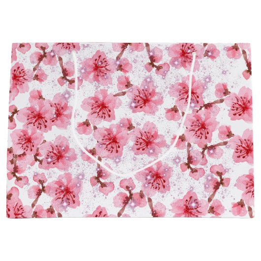 kawaii pink cherry blossoms groot cadeauzakje (Voorkant)