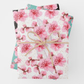 kawaii pink cherry blossoms inpakpapier vel (In situ)