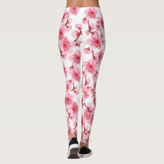 kawaii pink cherry blossoms leggings (Achterkant)