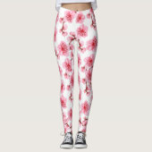 kawaii pink cherry blossoms leggings (Voorkant)