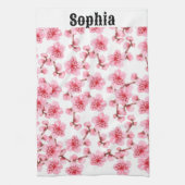 kawaii pink cherry blossoms theedoek (Verticaal)