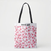 kawaii pink cherry blossoms tote bag (Voorkant)