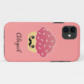 Kawaii Pink Cupcake met een Mustache Case-Mate iPhone Case (Achterkant (horizontaal))