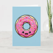 Kawaii Pink Donut Kaart (Voorkant)