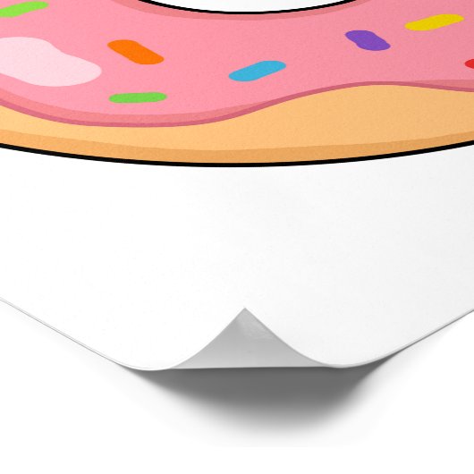 Kawaii Pink Donut Poster (Hoek)