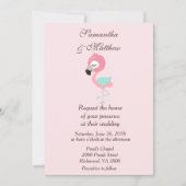 Kawaii Pink Flamingo Wedding Kaart (Voorkant)