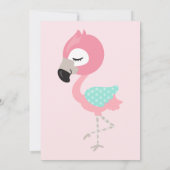 Kawaii Pink Flamingo Wedding Kaart (Achterkant)