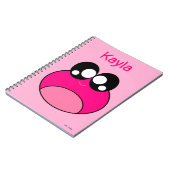 Kawaii Pink Frog Cute Notitieboek (Linkerzijde)
