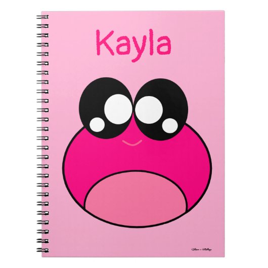 Kawaii Pink Frog Cute Notitieboek (Voorkant)