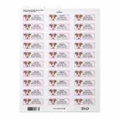 Kawaii Pink Gingham American Pit Bull Terrier Etiket (Full Sheet)