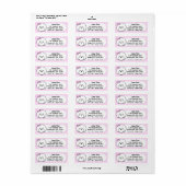 Kawaii Pink Gingham Bichon Frise Etiket (Full Sheet)