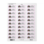 Kawaii Pink Gingham Bluetick Coonhound Etiket (Full Sheet)