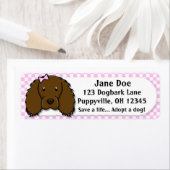Kawaii Pink Gingham Boykin Spaniel Etiket (Insitu)