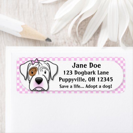 Kawaii Pink Gingham White Boxer Etiket (Insitu)