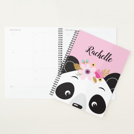 Kawaii Pink Girl Panda Beer Face Planner (Display)