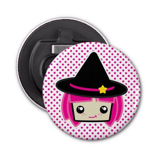 Kawaii Pink Haire Witch Bottle Opener (Voorkant)