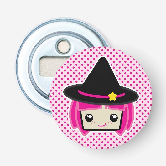 Kawaii Pink Haire Witch Bottle Opener (Voorkant)