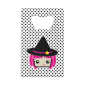 Kawaii Pink Haire Witch Bottle Opener Creditkaart Flessenopener (Voorkant)