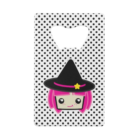 Kawaii Pink Haire Witch Bottle Opener Creditkaart Flessenopener (Achterkant)