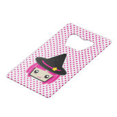 Kawaii Pink Haire Witch Bottle Opener Creditkaart Flessenopener (Voorkant Gekanteld)