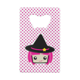 Kawaii Pink Haire Witch Bottle Opener Creditkaart Flessenopener