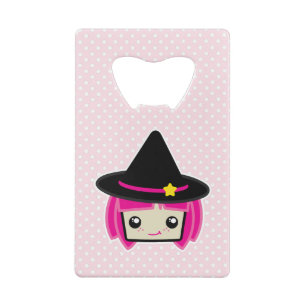 Kawaii Pink Haire Witch Bottle Opener Creditkaart Flessenopener