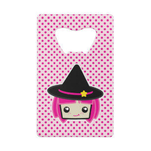 Kawaii Pink Haire Witch Bottle Opener Creditkaart Flessenopener