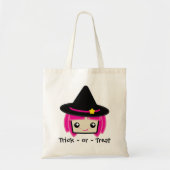 Kawaii Pink Haire Witch Canvas tas (Voorkant)