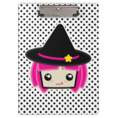 Kawaii Pink Haire Witch Clip Board Klembord (Voorkant)