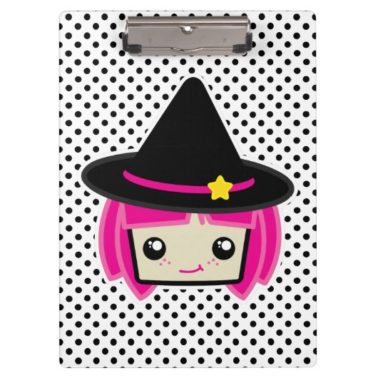 Kawaii Pink Haire Witch Clip Board Klembord (Voorkant)