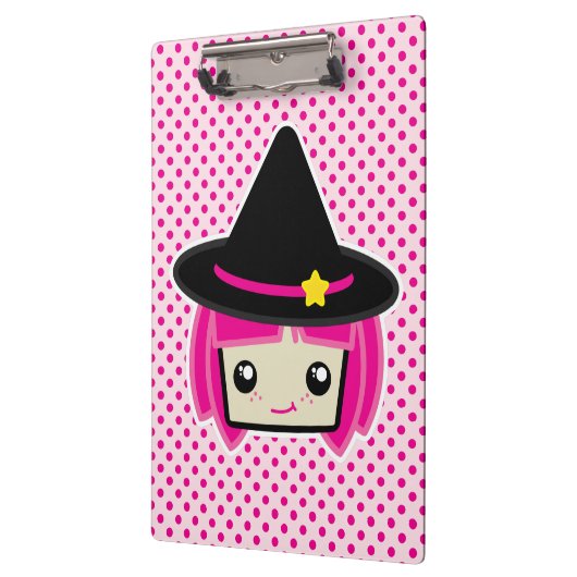 Kawaii Pink Haire Witch Clip Board Klembord (Links)