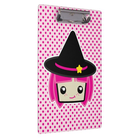 Kawaii Pink Haire Witch Clip Board Klembord (Rechts)